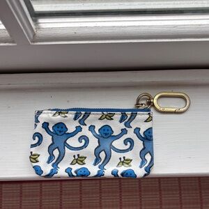 Roller Rabbit Blue and Yellow Monkey Pouch